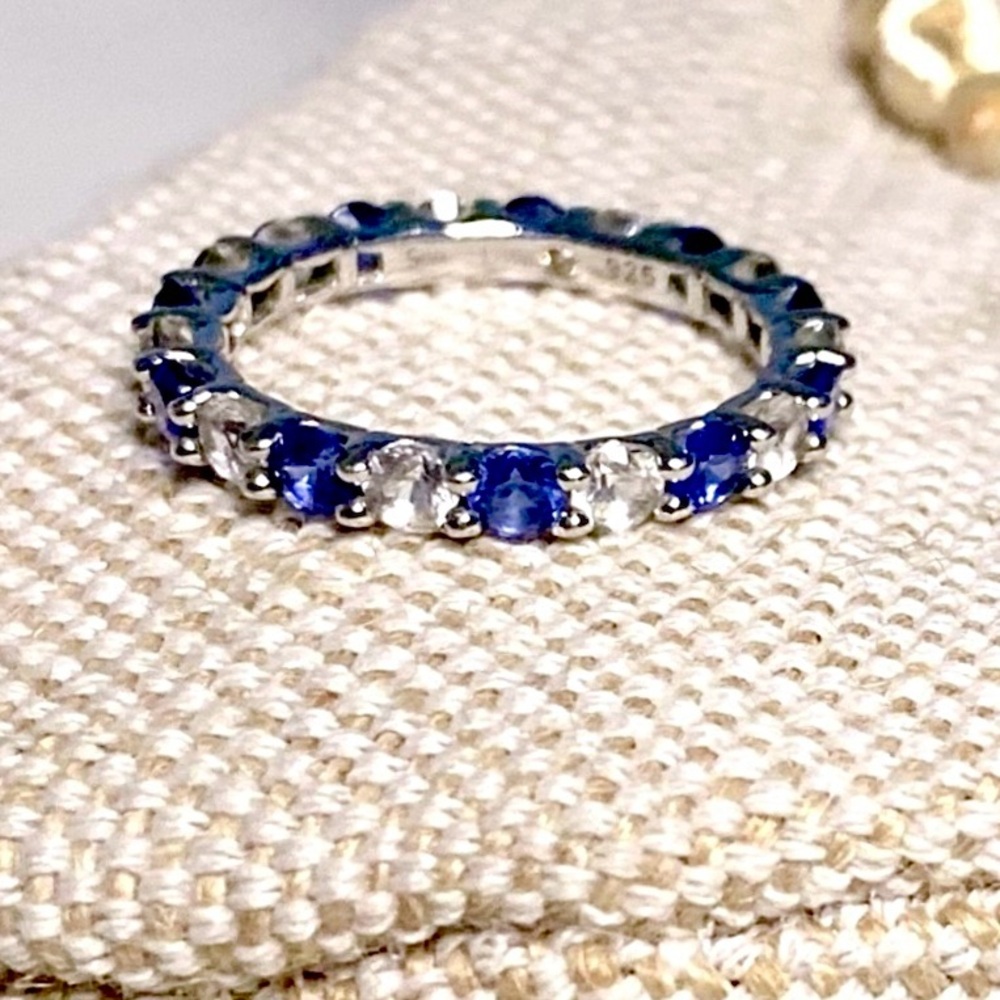 Levian Sapphire Sterling Silver Eternity Band - Picture 3 of 14